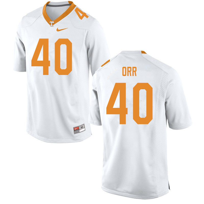 Men #40 Fred Orr Tennessee Volunteers College Football Jerseys Sale-White - Click Image to Close